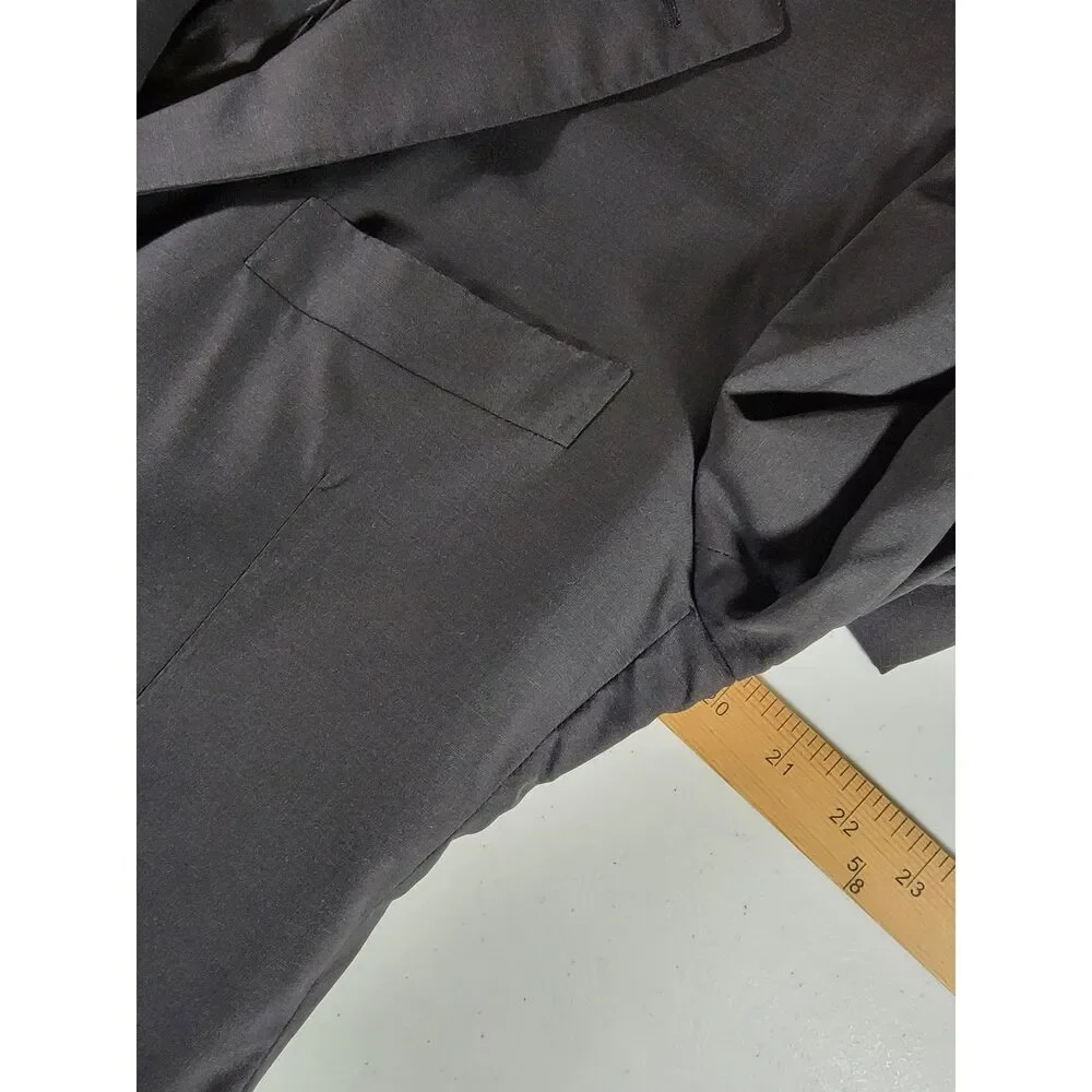 Kiton 14 Micron Super 180's Black Wool Suit Jacket Blazer Sport Coat - 50R